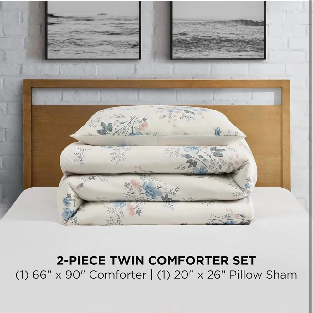 Lucky Brand Clarie Floral Comforter Set-Twin/Twin XL Size-2 Piece Luxurious Set